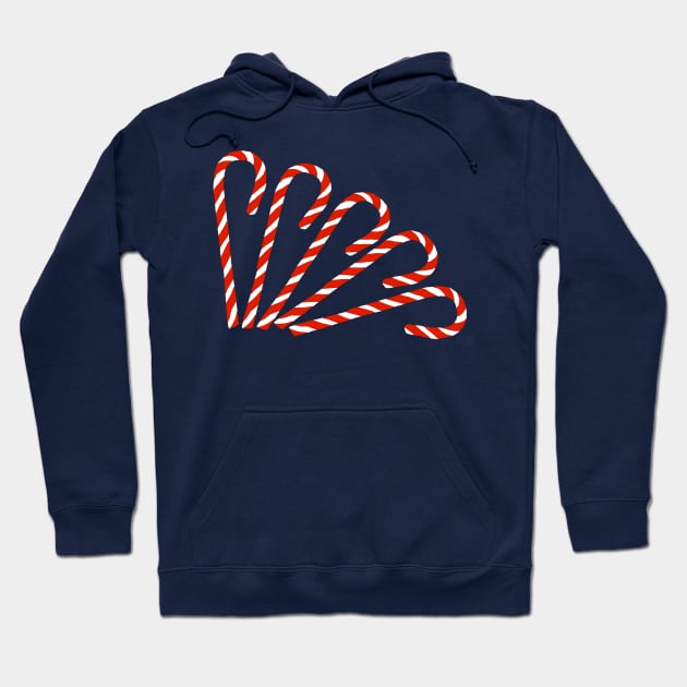 Christmas Candy Canes Right Hoodie by ellenhenryart